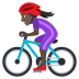 🚴🏿‍♀️ woman biking: dark skin tone display on JoyPixels